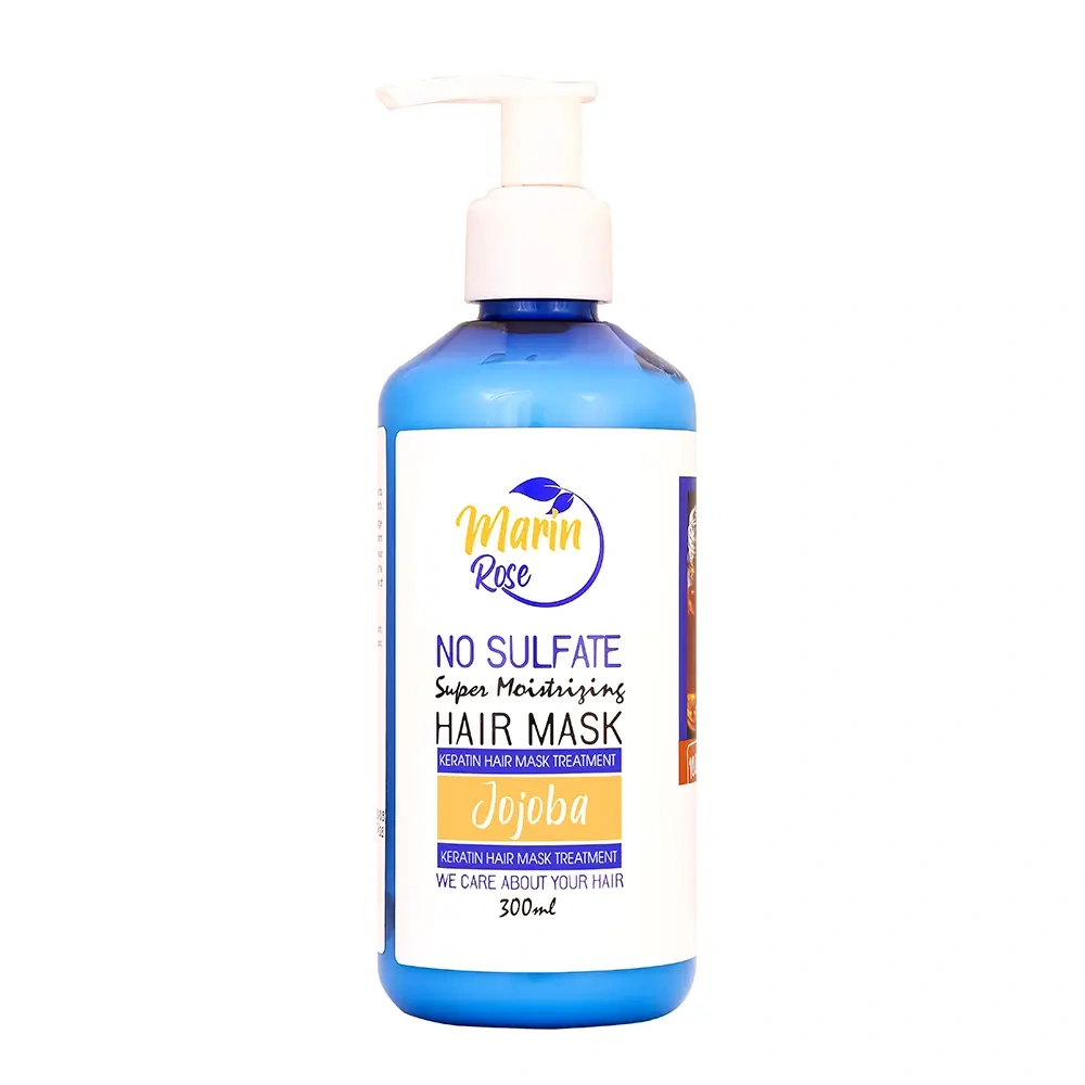 ماسک مو بدون آبکشی جوجوبا مارین رز ۳۰۰ میلی‌لیتر – مغذی و فاقد سولفات برای ترمیم و نرمی موهای خشک