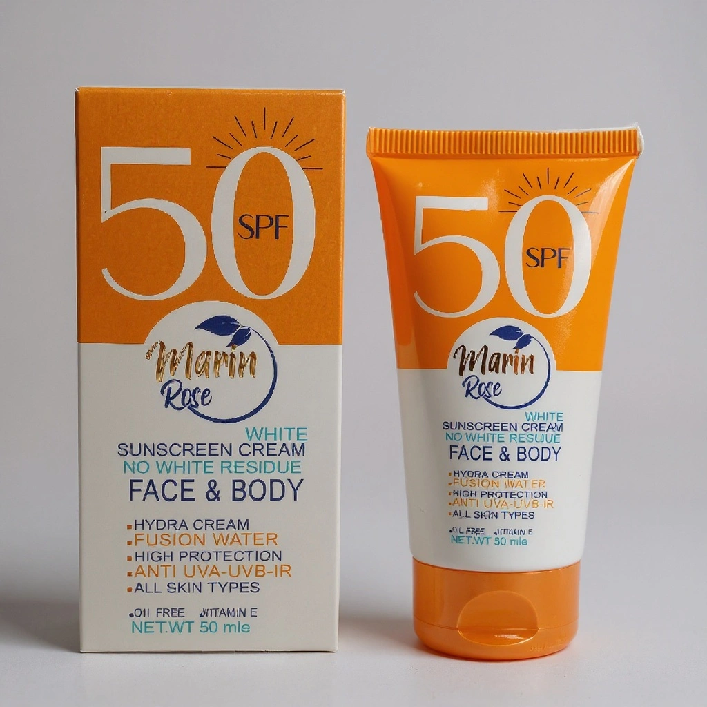 کرم ضد آفتاب مارین رز SPF50 بی‌رنگ – محافظ و سبک برای انواع پوست